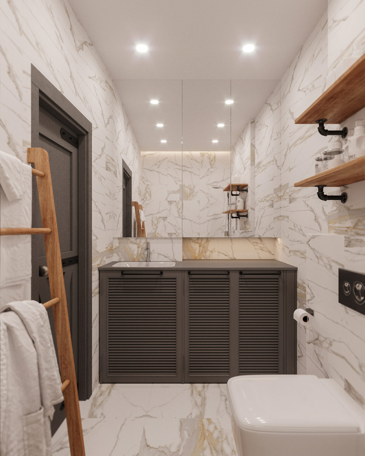 带有深蓝色装饰的60平米以下房屋---酷图编号35