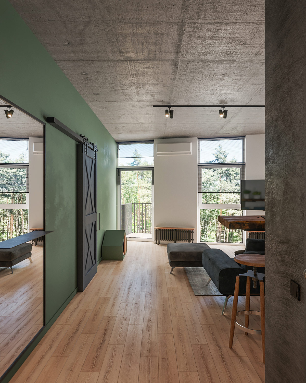 带有深蓝色装饰的60平米以下房屋---酷图编号30