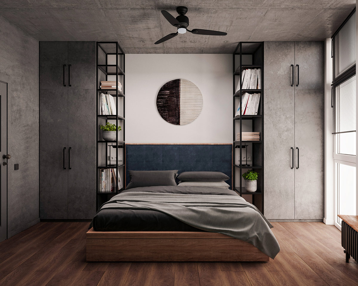 带有深蓝色装饰的60平米以下房屋---酷图编号16