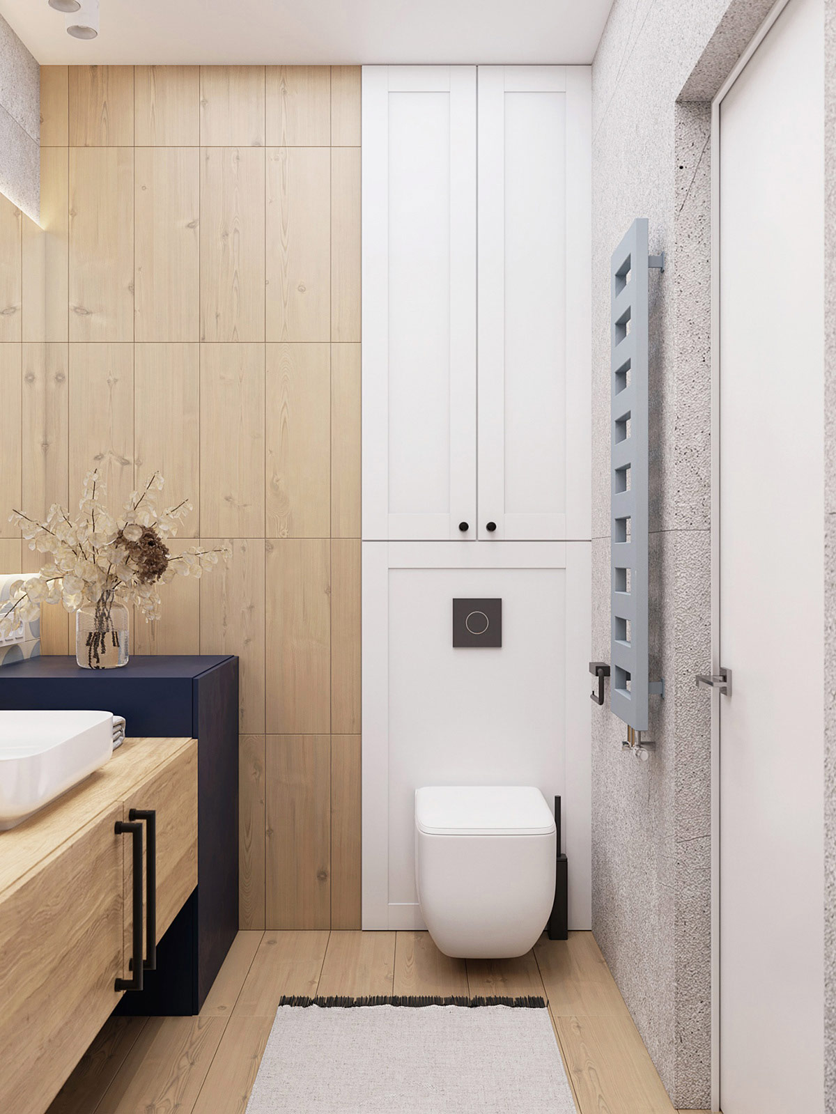 带有深蓝色装饰的60平米以下房屋---酷图编号6