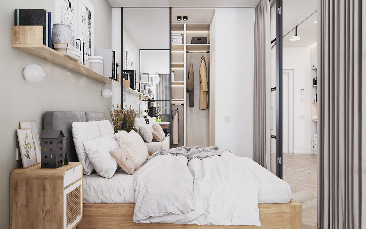 带有深蓝色装饰的60平米以下房屋---酷图编号2