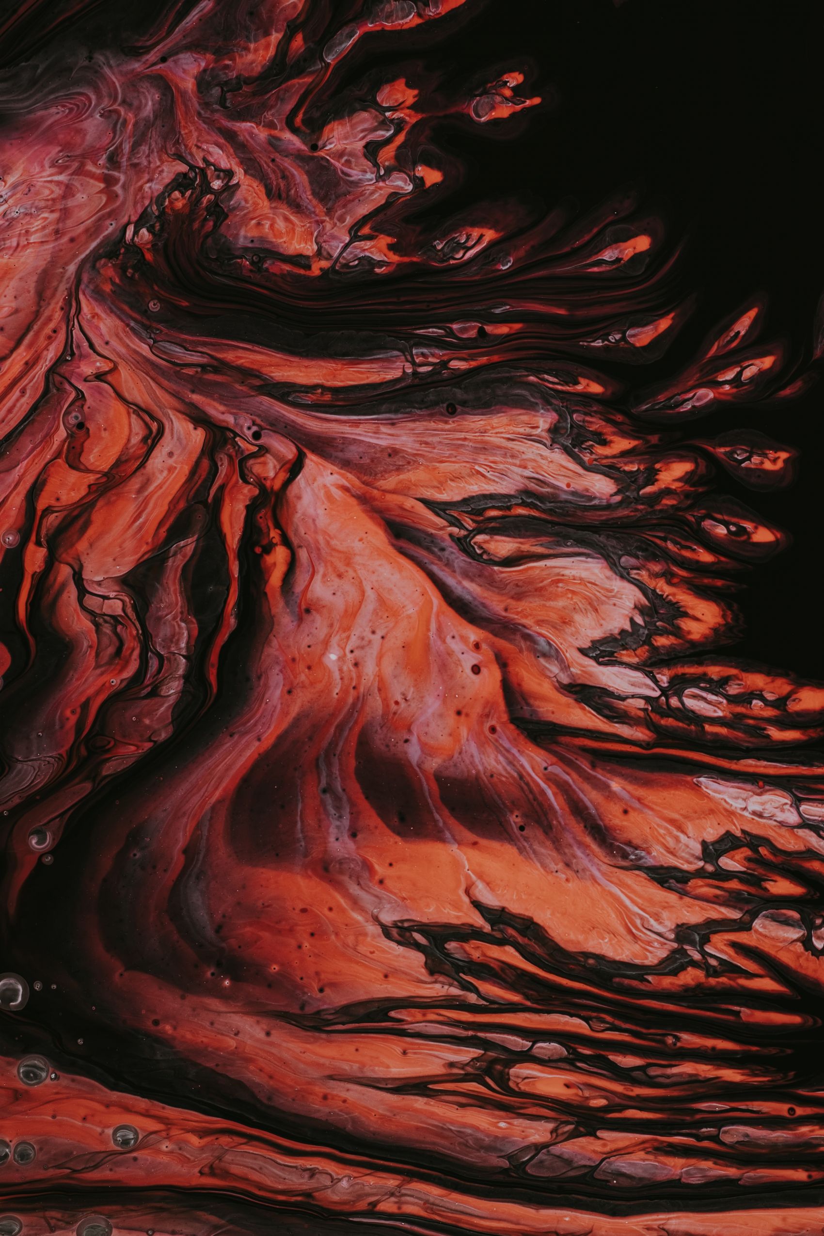 红色液态花纹图图片