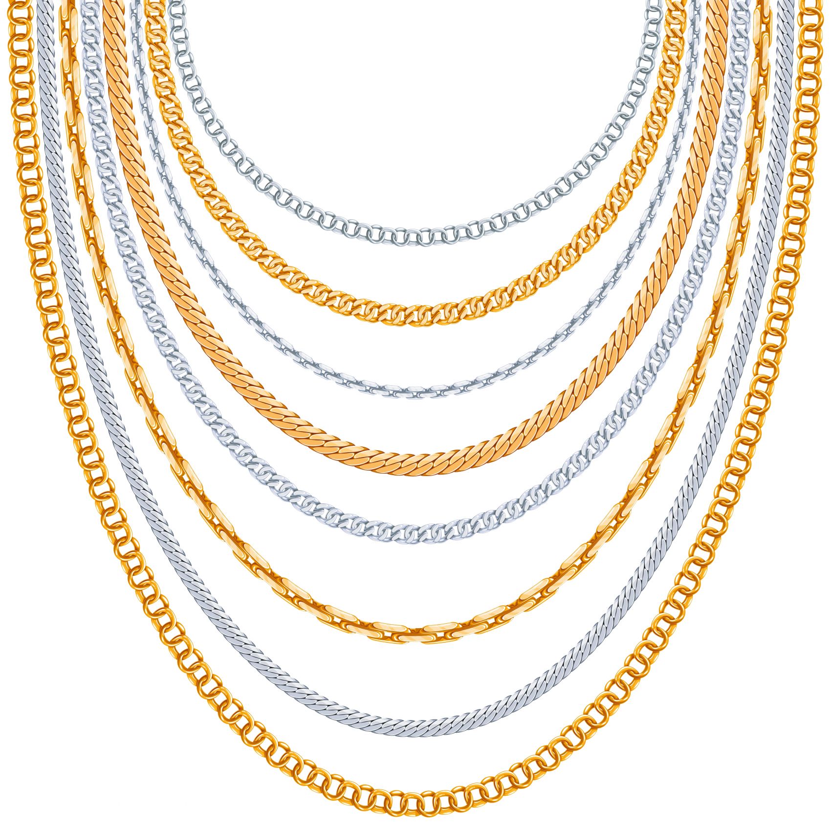 土豪金土豪银项链素材图片