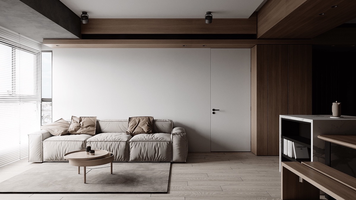 用单色融合装饰的极简空间---酷图编号38