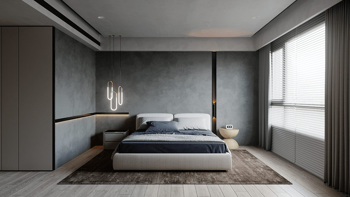 用单色融合装饰的极简空间---酷图编号21