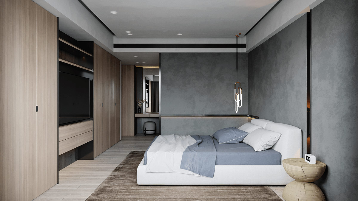 用单色融合装饰的极简空间---酷图编号17