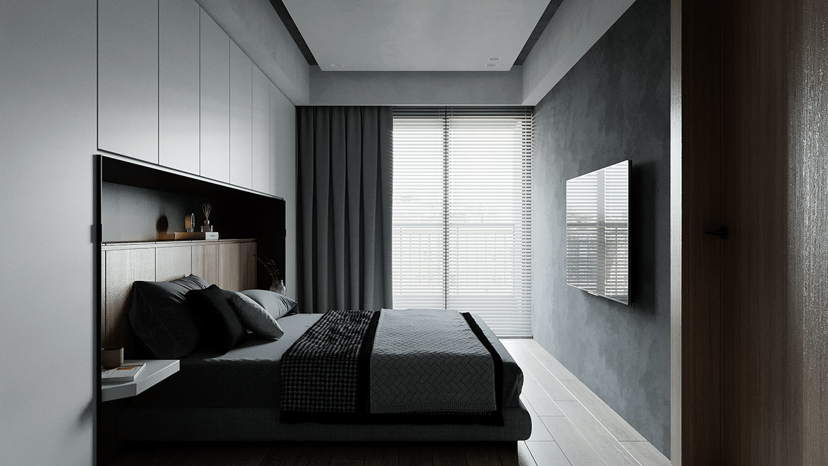 用单色融合装饰的极简空间---酷图编号16