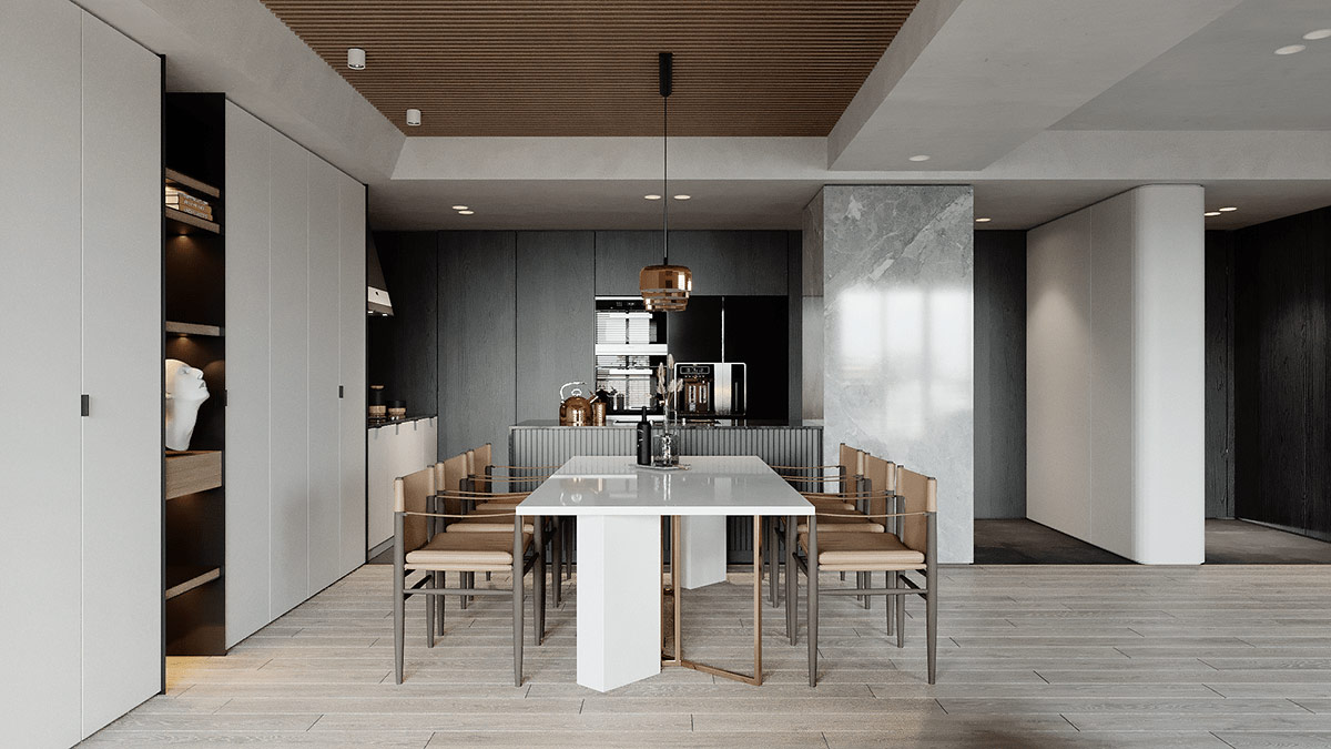 用单色融合装饰的极简空间---酷图编号10