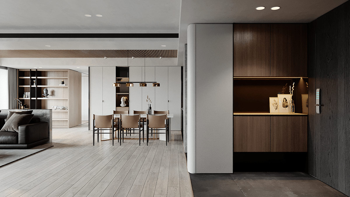 用单色融合装饰的极简空间---酷图编号7