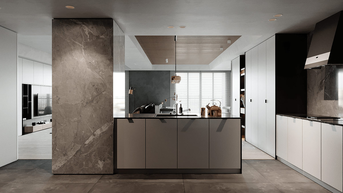 用单色融合装饰的极简空间---酷图编号6