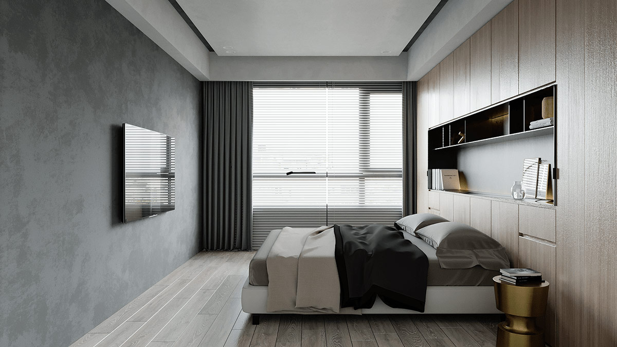 用单色融合装饰的极简空间---酷图编号3