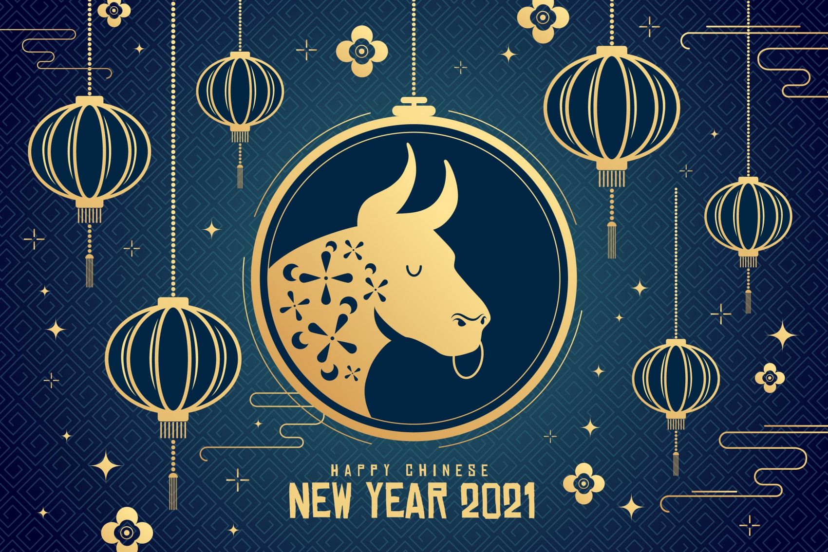 时尚的中国风牛年剪纸海报素材封面大图