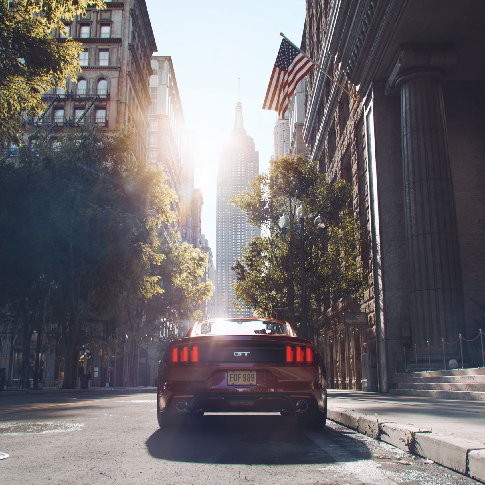 红色福特野马CGI汽车图片