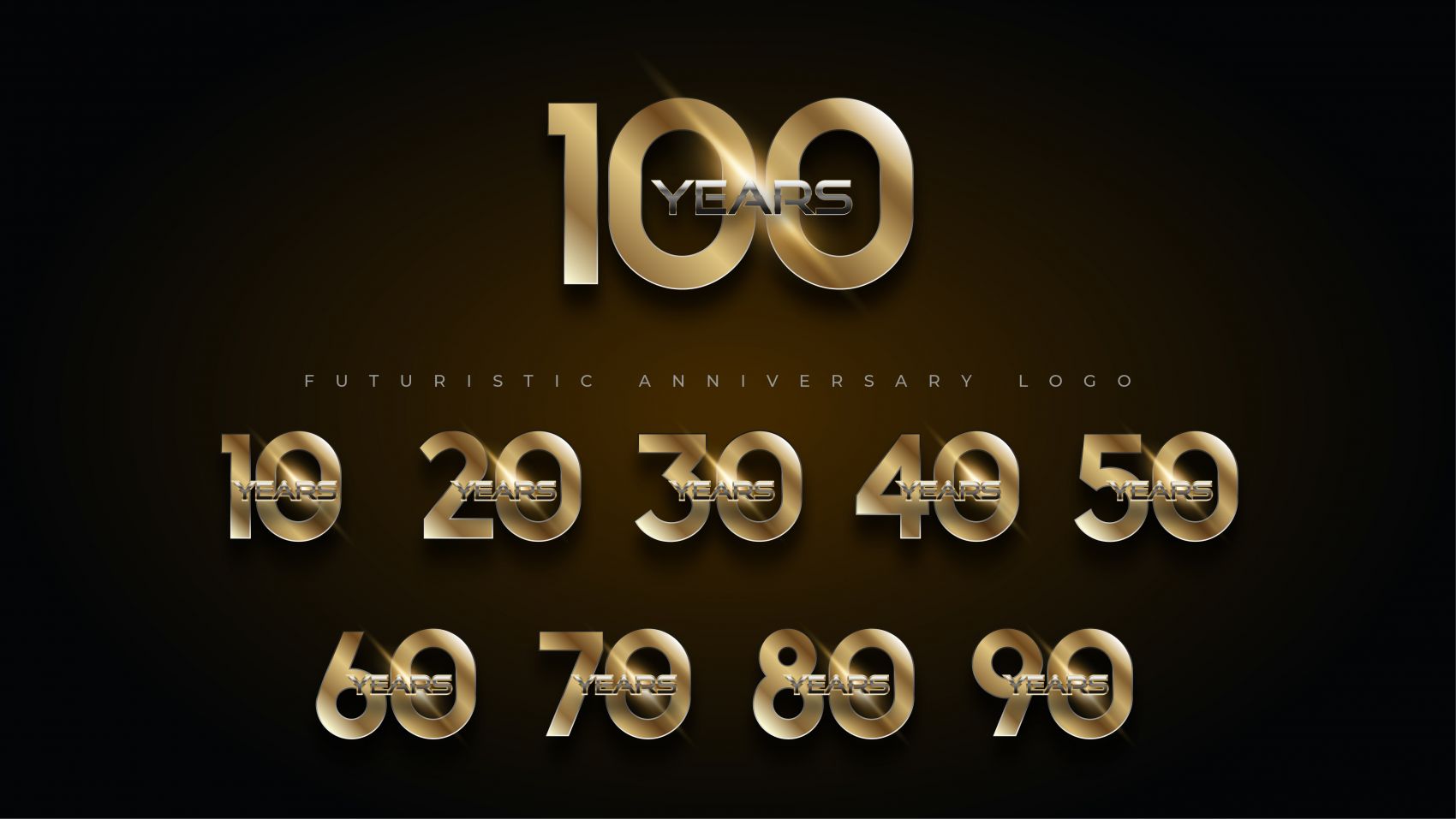 立体金箔周年庆数字素材封面大图