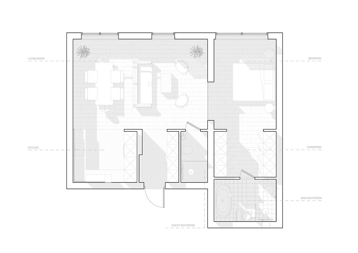 橙色和蓝色装饰的俏皮公寓---酷图编号16