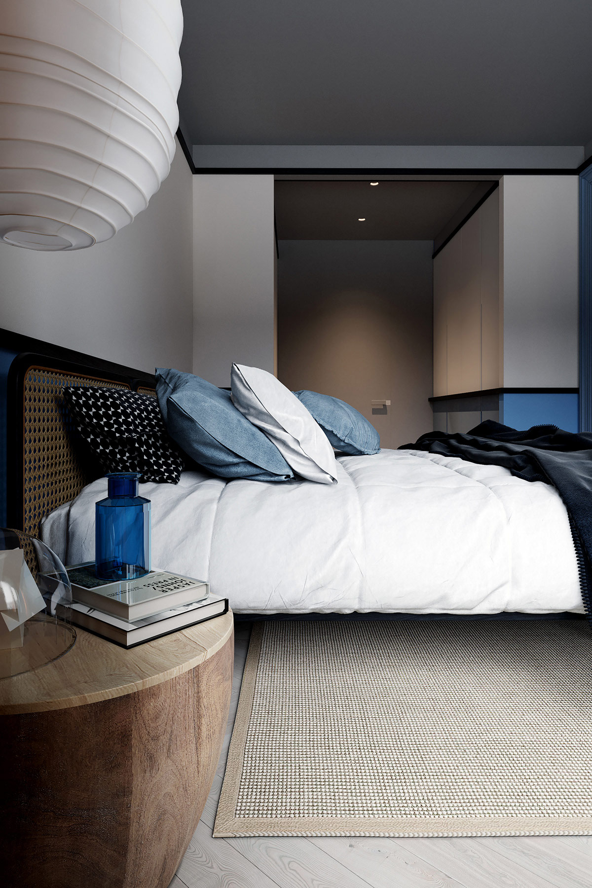 橙色和蓝色装饰的俏皮公寓---酷图编号10