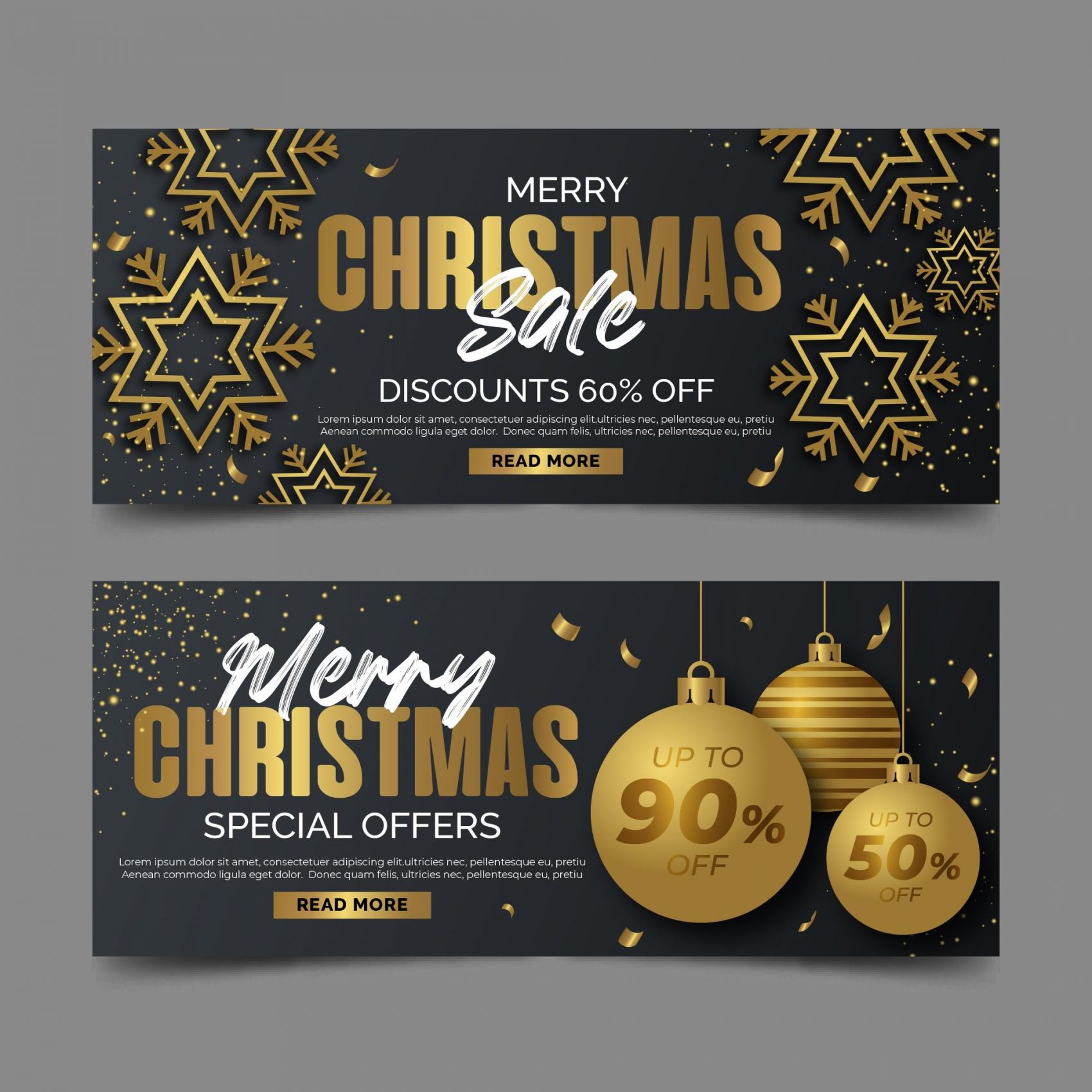 金箔色风格的圣诞节海报素材图片