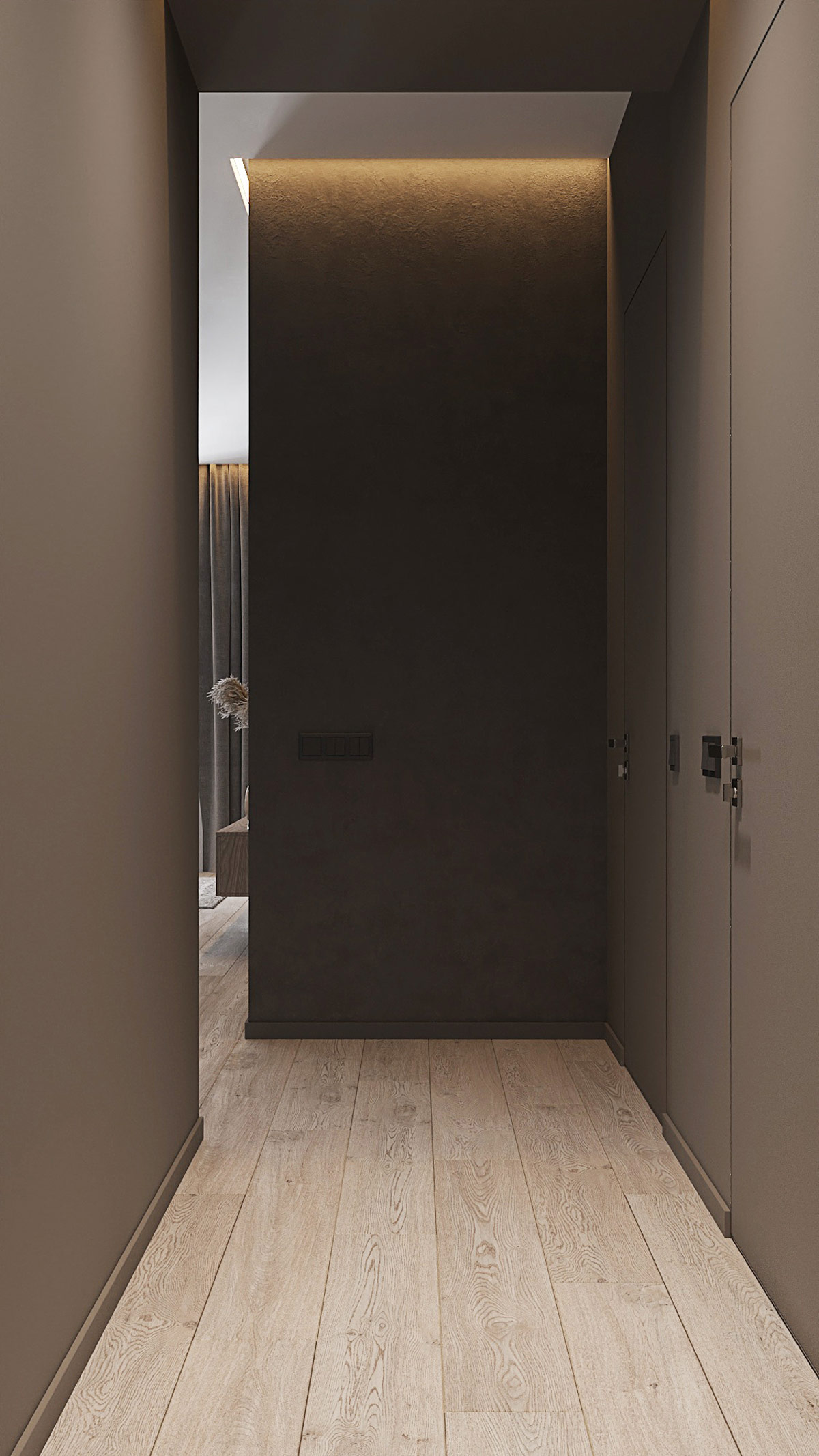 深色装饰的开放式起居空间---酷图编号32