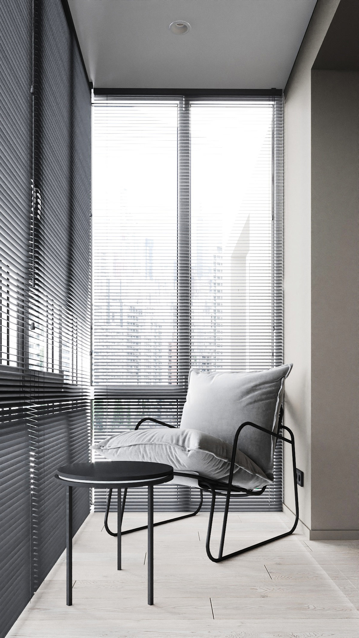 深色装饰的开放式起居空间---酷图编号34