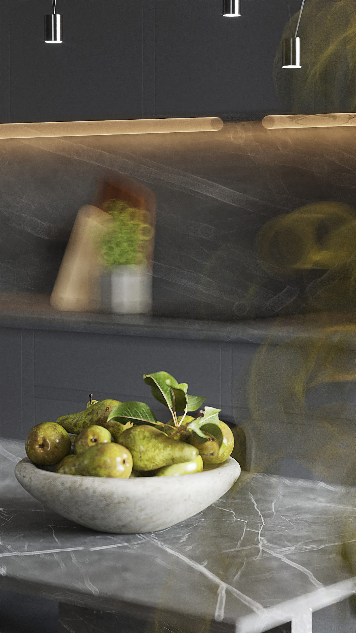 深色装饰的开放式起居空间---酷图编号33