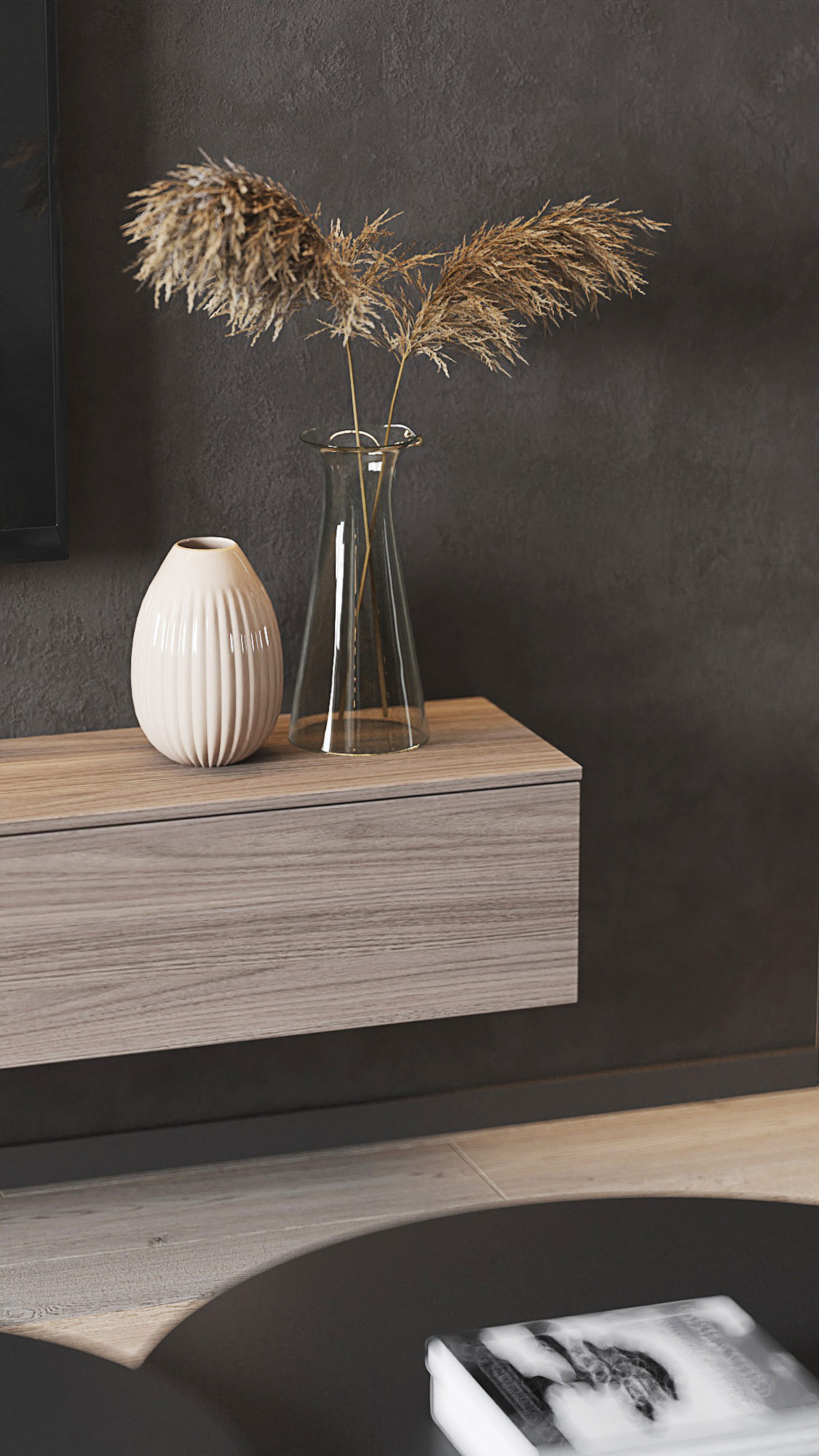 深色装饰的开放式起居空间---酷图编号29