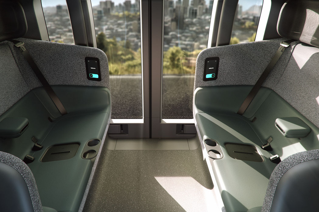 为未来城市空间带来自动驾驶共享和安全性的亚马逊双向Robotaxi城市汽车---酷图编号12