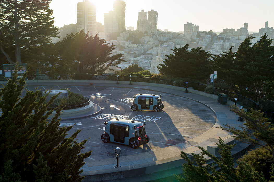 为未来城市空间带来自动驾驶共享和安全性的亚马逊双向Robotaxi城市汽车---酷图编号3