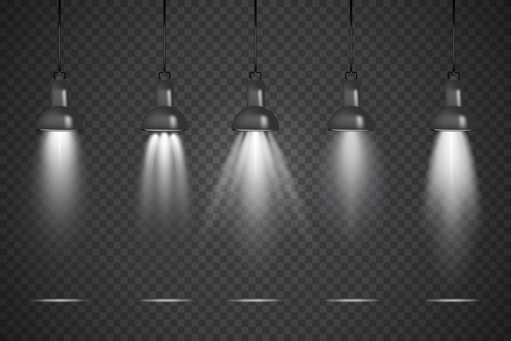 五盏吊灯射灯素材下载图片