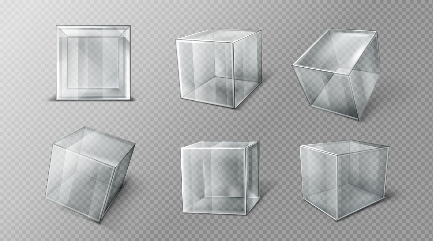 透明立方体玻璃素材下载 手机移动版