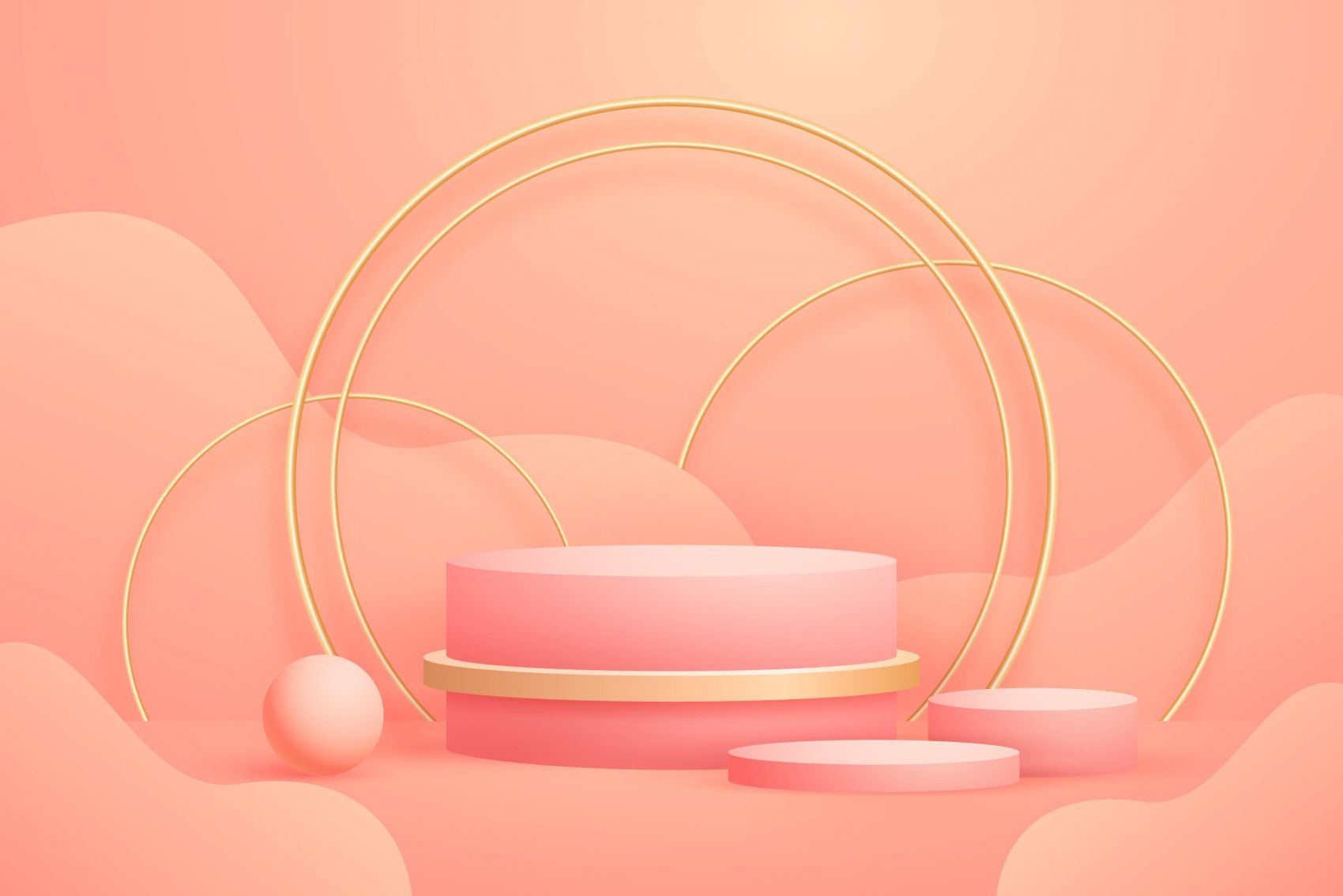 逼真的抽象几何金箔3d形状图片