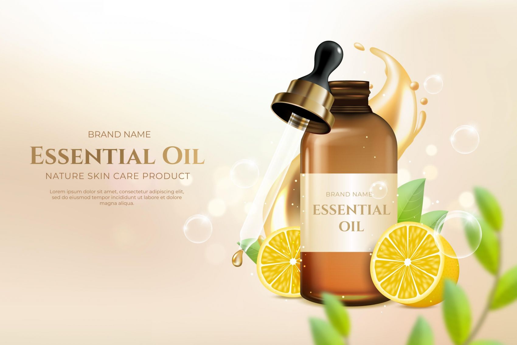 Essential OIL-柠檬精油产品素材下载封面大图
