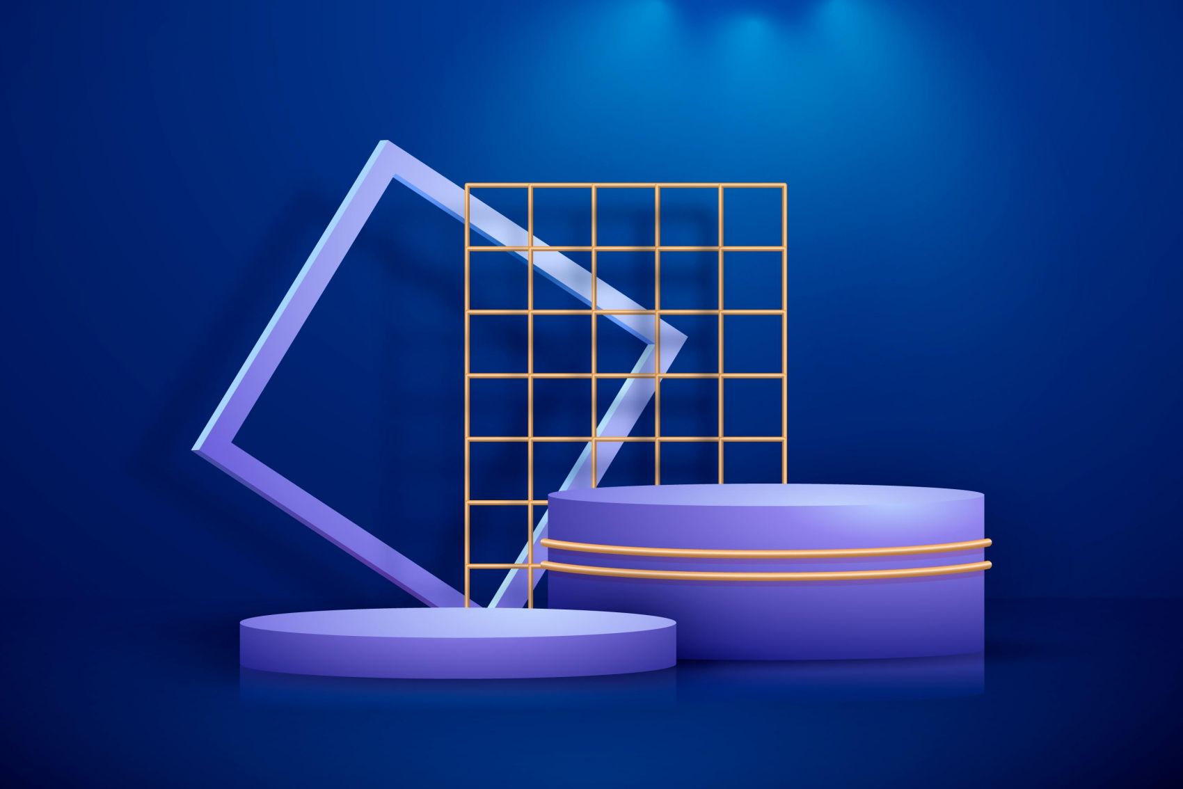 金箔框架与立体正方形素材图片