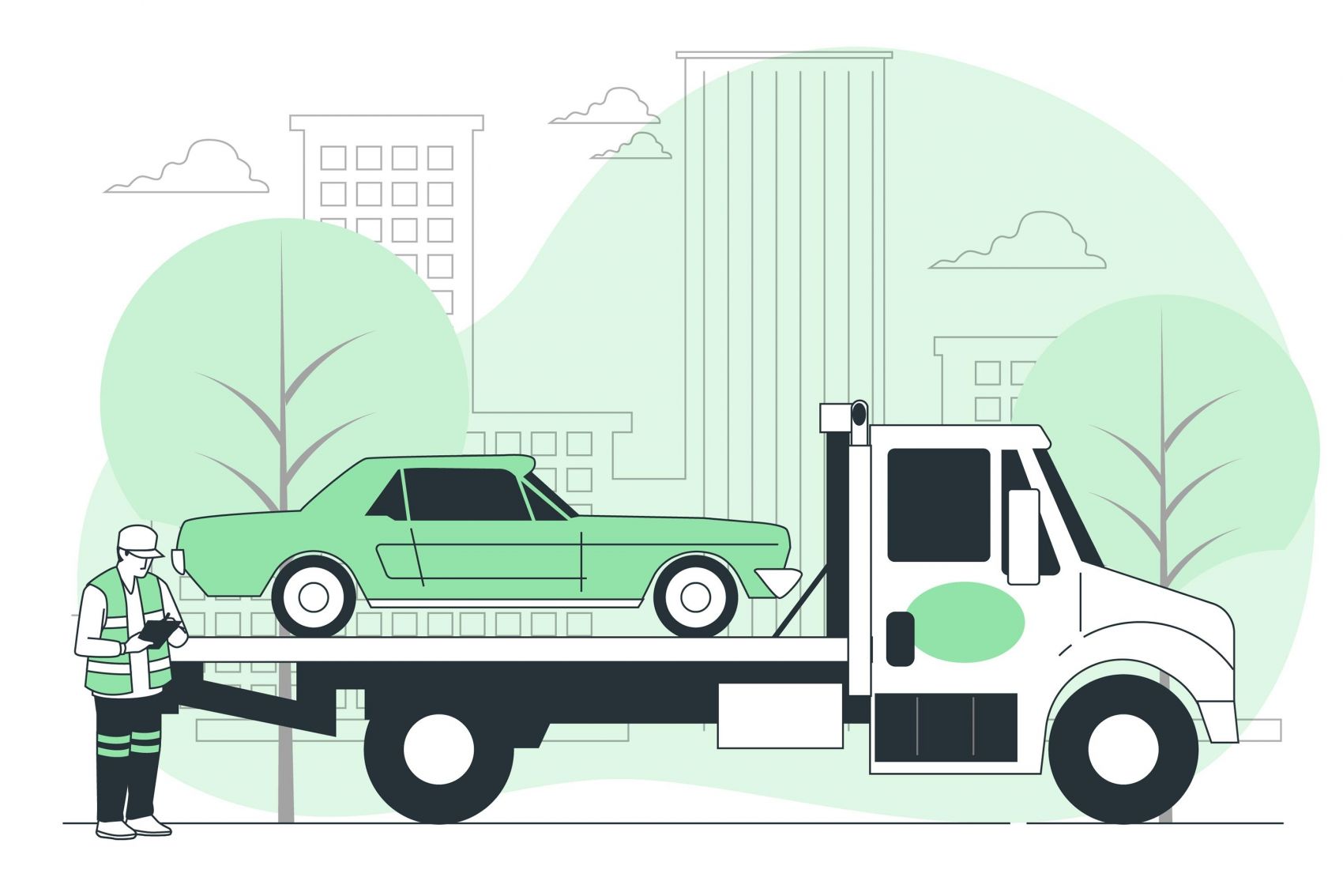 卡通拖车服务素材下载图片