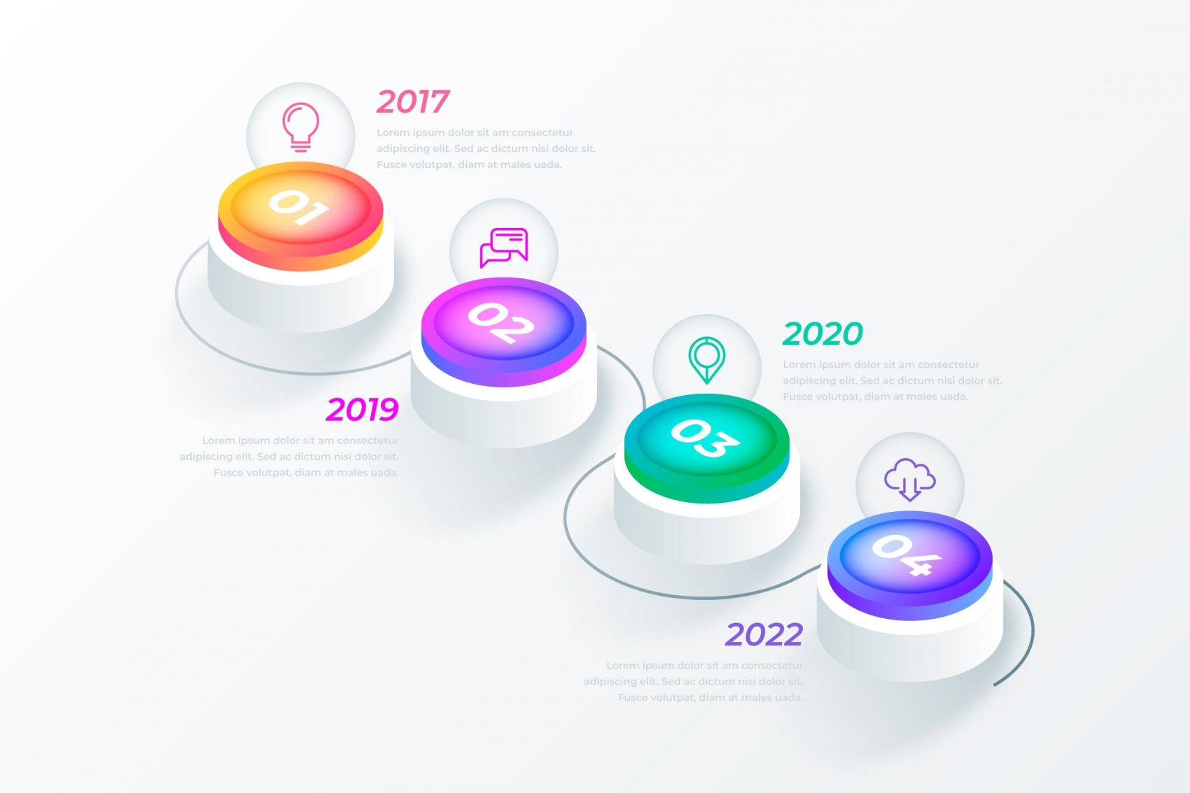 多彩时尚的圆形立体数字按钮图片