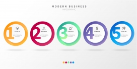 带数字的现代企业信息图表