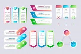 多彩渐变信息图表元素