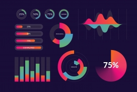 简洁大气的百分比图表素材