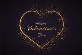 金色颗粒情人节素材下载