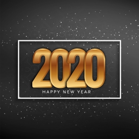 金色立体2020海报字