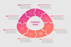 渐变抽象不规则圆形信息图表