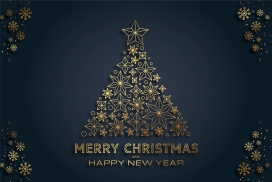 圣诞星拼的圣诞树素材下载