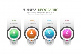 五彩渐变历史时间线图表模板