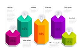 百分比立体3D矢量图
