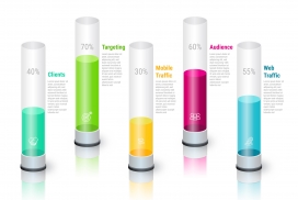 五彩3D试管电量素材矢量下载