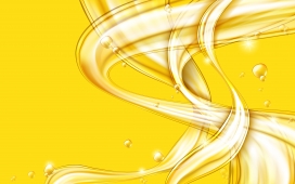 矢量流动的金黄色液体抽象矢量图