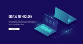 两台交换数据加密保护连接的笔记本电脑