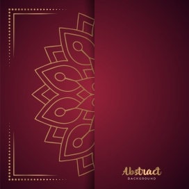 红色花曼陀罗背景