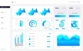 蓝色数据监控报表图素材