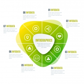 黄绿色三角图形矢量素材