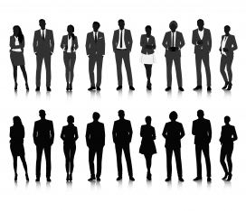 概念商务剪影人矢量插画图